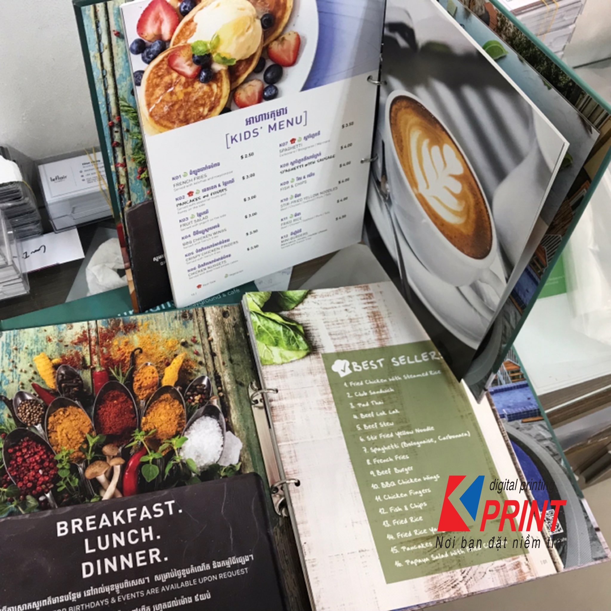 In menu giấy nhựa giá rẻ siêu bền - Kprint - In Nhanh Kỹ Thuật Số KPrint