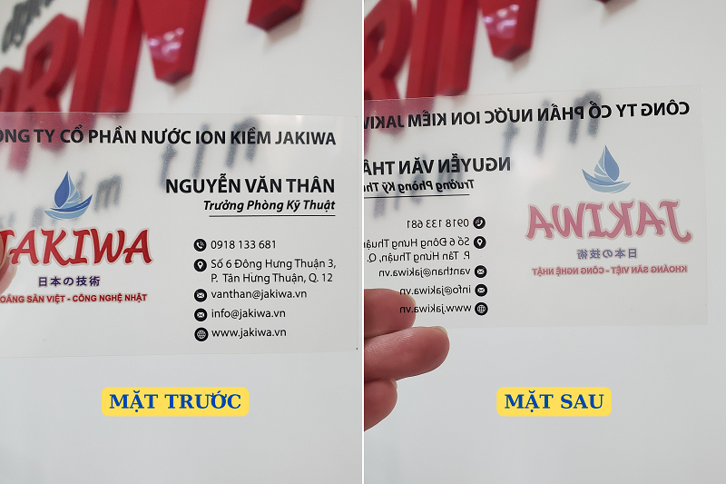 Card visit trong suốt 