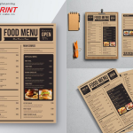 in menu giấy kraft